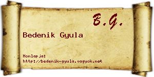 Bedenik Gyula névjegykártya